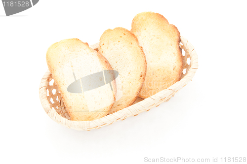 Image of A toasted bread slices for breakfast isolated