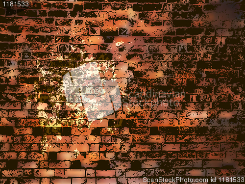 Image of Brick wall with grunge paint splash. EPS 8