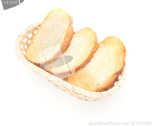 Image of A toasted bread slices for breakfast isolated