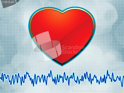 Image of Heart and heartbeat symbol cardiogram. EPS 8