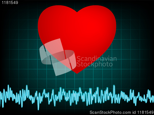 Image of Heart beat on clinic monitor. EPS 8