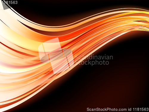 Image of Orange waves on black background. EPS 8