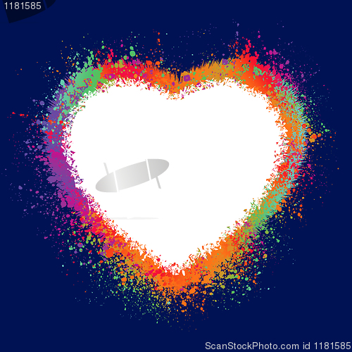 Image of Abstract heart on splashing with copy space. EPS 8