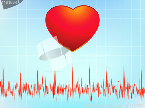 Image of Heart attack electrocardiogram-ecg. EPS 8