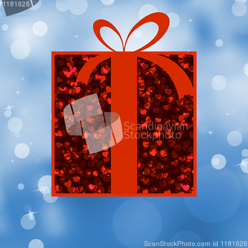 Image of Red Gift box with red ribbon. EPS 8