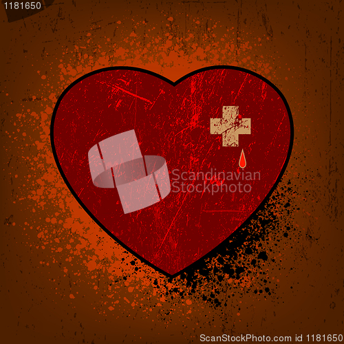 Image of Grungy style love card template. EPS 8