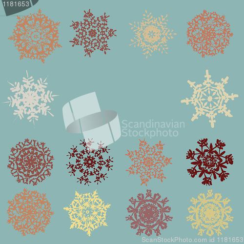 Image of Vintage Snowflakes card. EPS 8