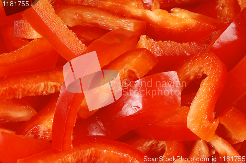 Image of Red bell peppers background