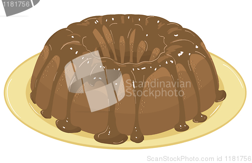 Image of chocolate cake. Vector Illustration