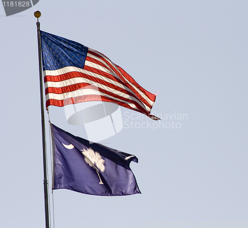 Image of US and South Carolina Flags