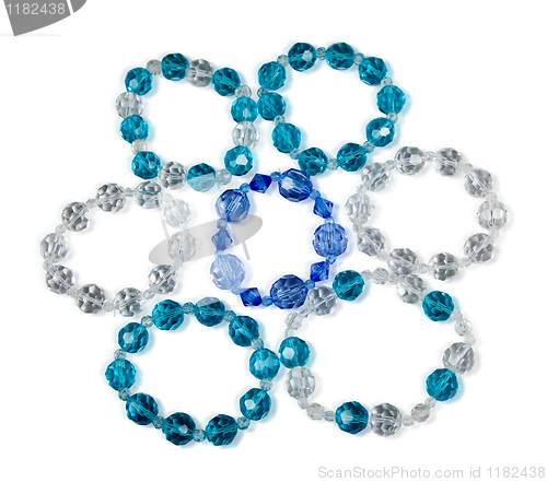 Image of Bracelets made of glass on a white background