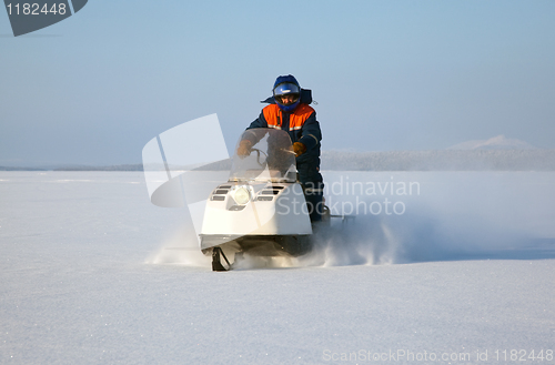 Image of Snowmobile at full speed