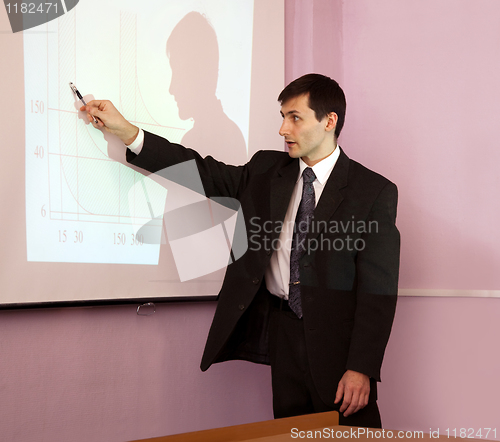 Image of Teacher lecturing in a classroom