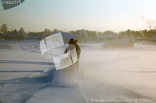 Image of Snowmobile at full speed