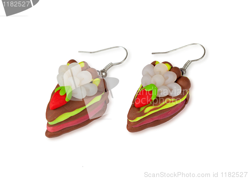 Image of Earrings-cakes of plastic clay