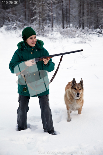 Image of Winter hunting with dogs