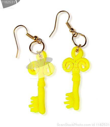 Image of Earrings keys. The product of the plastic clay