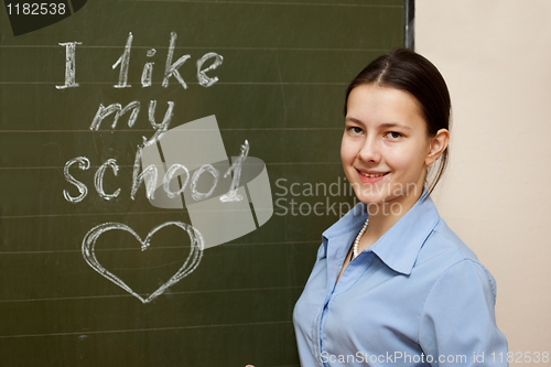 Image of Girl at a school board