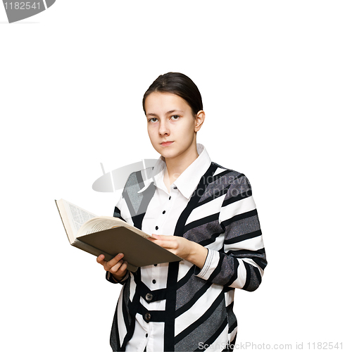 Image of Young girl with a book