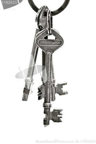 Image of A bunch of old keys isolated