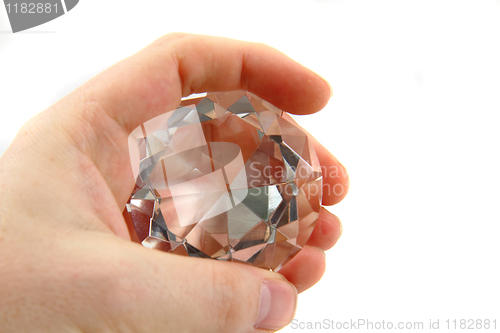 Image of diamond in the hand 