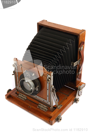 Image of old wooden photo camera