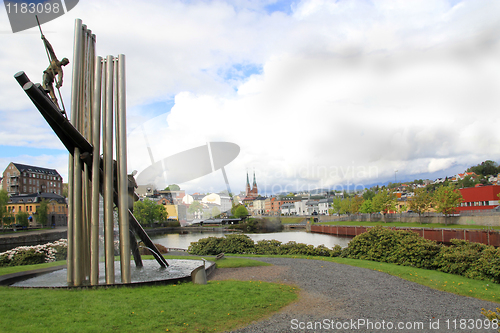 Image of Skien city in the summertime.