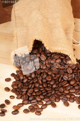 Image of Coffee beans out of a hopsack