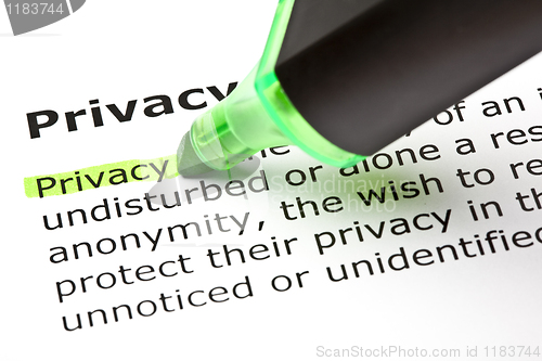 Image of 'Privacy' highlighted in green