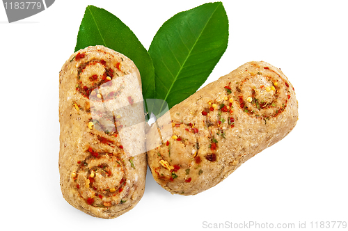 Image of Frozen meatballs with leaves