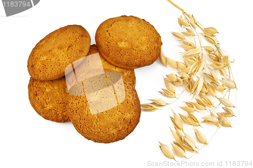 Image of Oatmeal cookies with a stem of oats