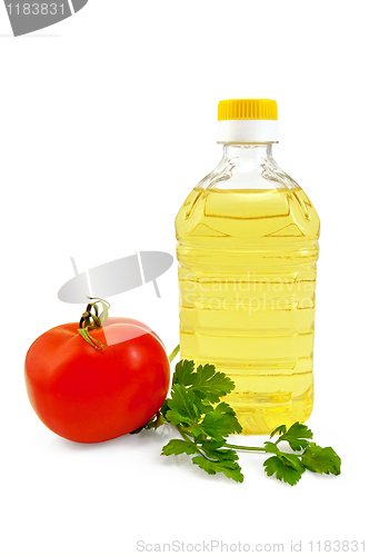 Image of Vegetable oil with parsley and tomato