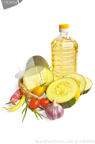 Image of Zucchini with vegetable and oil