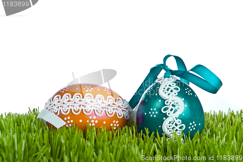 Image of easter eggs in grass