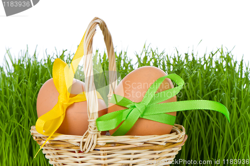 Image of basket with easter eggs