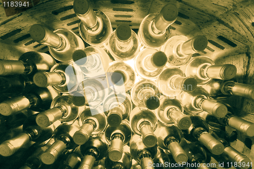 Image of wine bottles stacked up