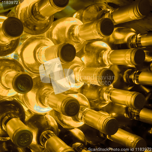 Image of wine bottles stacked up