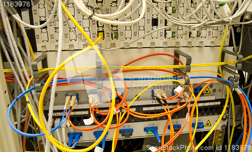 Image of Fiber cables connected to servers 