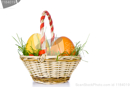 Image of basket with easter eggs