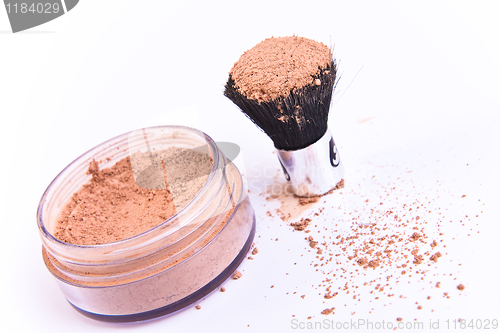 Image of makeup brush and powder