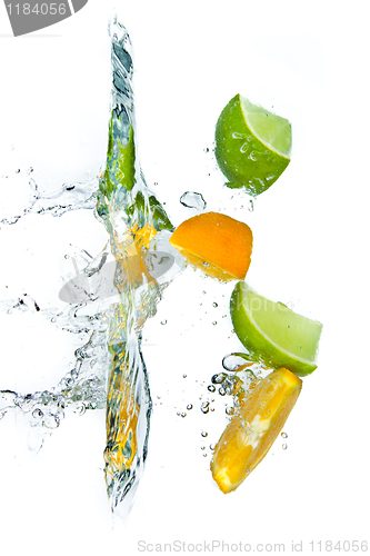 Image of citrus fruit splashing