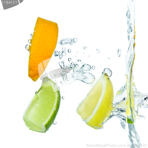 Image of citrus fruit splashing