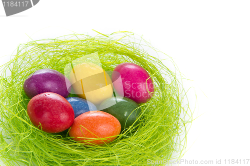 Image of easter eggs in nest