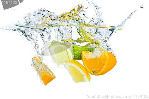 Image of citrus fruit splashing