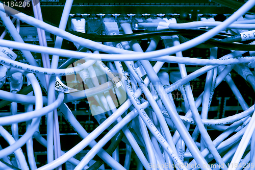 Image of cables connected to servers 