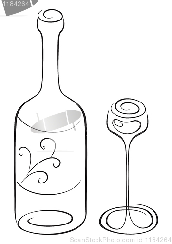 Image of Bottle and glass