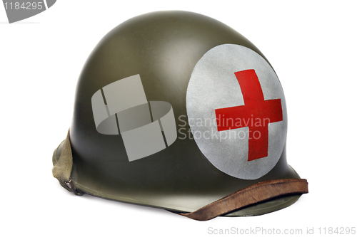 Image of World War II style combat helmet 