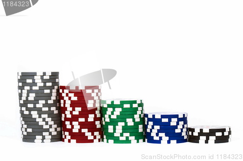 Image of Piled poker chips