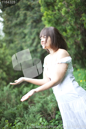Image of woman in a rain forest 