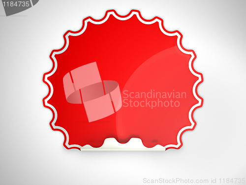 Image of  Red round hamous sticker or label 